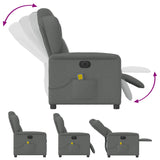 Fauteuil inclinable de massage électrique gris foncé tissu