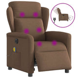 Fauteuil inclinable de massage électrique marron tissu