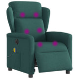 Fauteuil de massage inclinable électrique Vert foncé Tissu