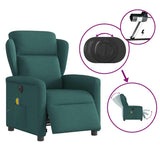 Fauteuil de massage inclinable électrique Vert foncé Tissu