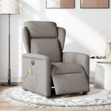 Fauteuil de massage inclinable électrique Taupe Tissu