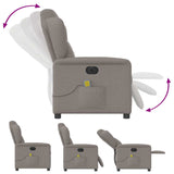 Fauteuil de massage inclinable électrique Taupe Tissu