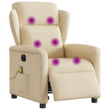 Fauteuil inclinable de massage électrique crème tissu