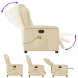 Fauteuil inclinable de massage électrique crème tissu