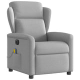 Fauteuil de massage inclinable électrique gris nuage tissu