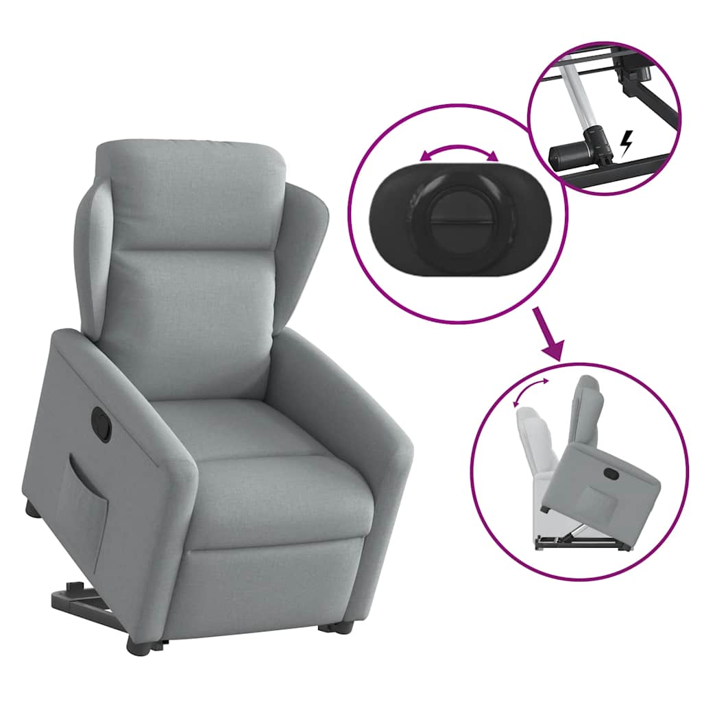 Fauteuil inclinable Gris clair Tissu