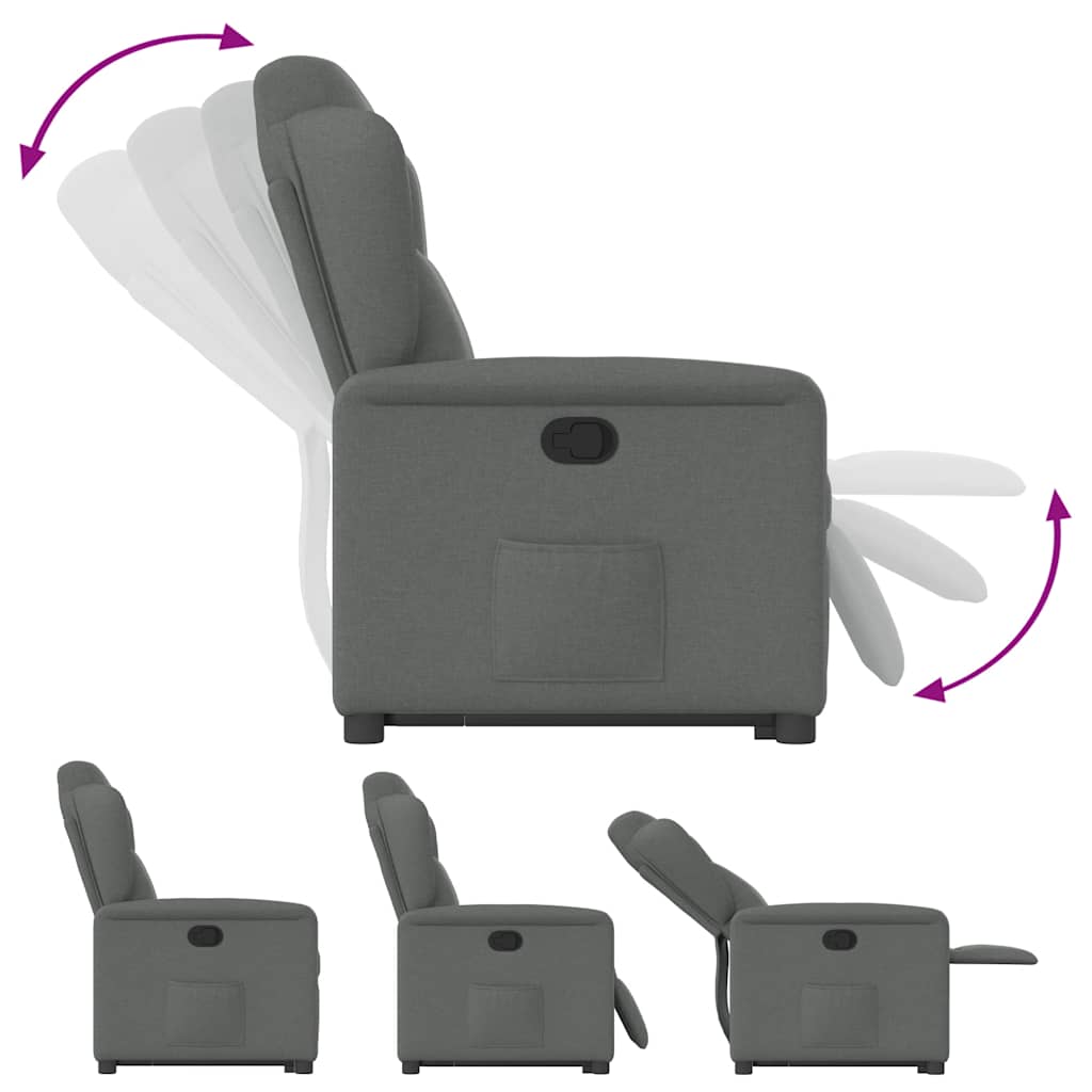 Fauteuil inclinable Gris foncé Tissu