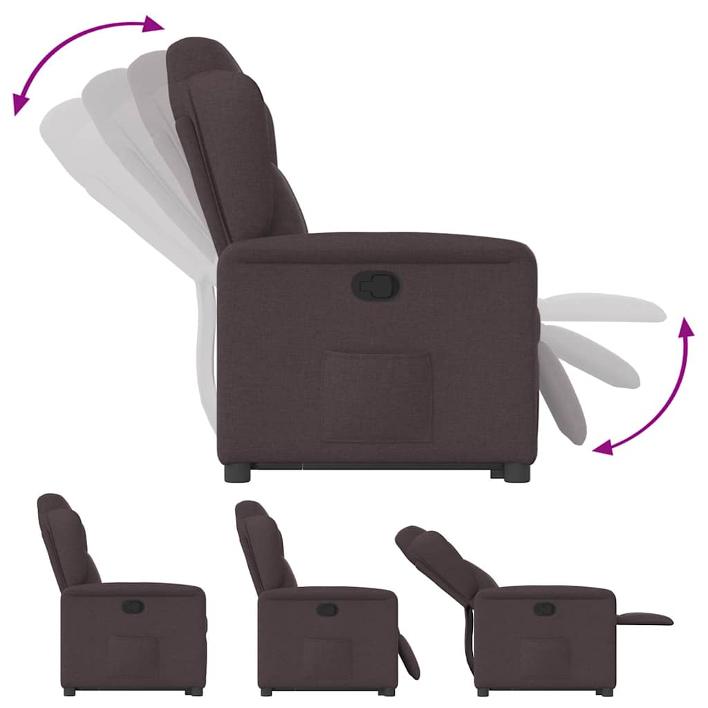 Fauteuil inclinable marron foncé tissu