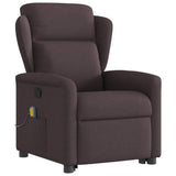 Fauteuil inclinable de massage Marron foncé Tissu
