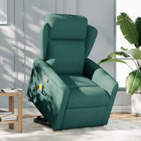 Fauteuil inclinable de massage Vert foncé Tissu