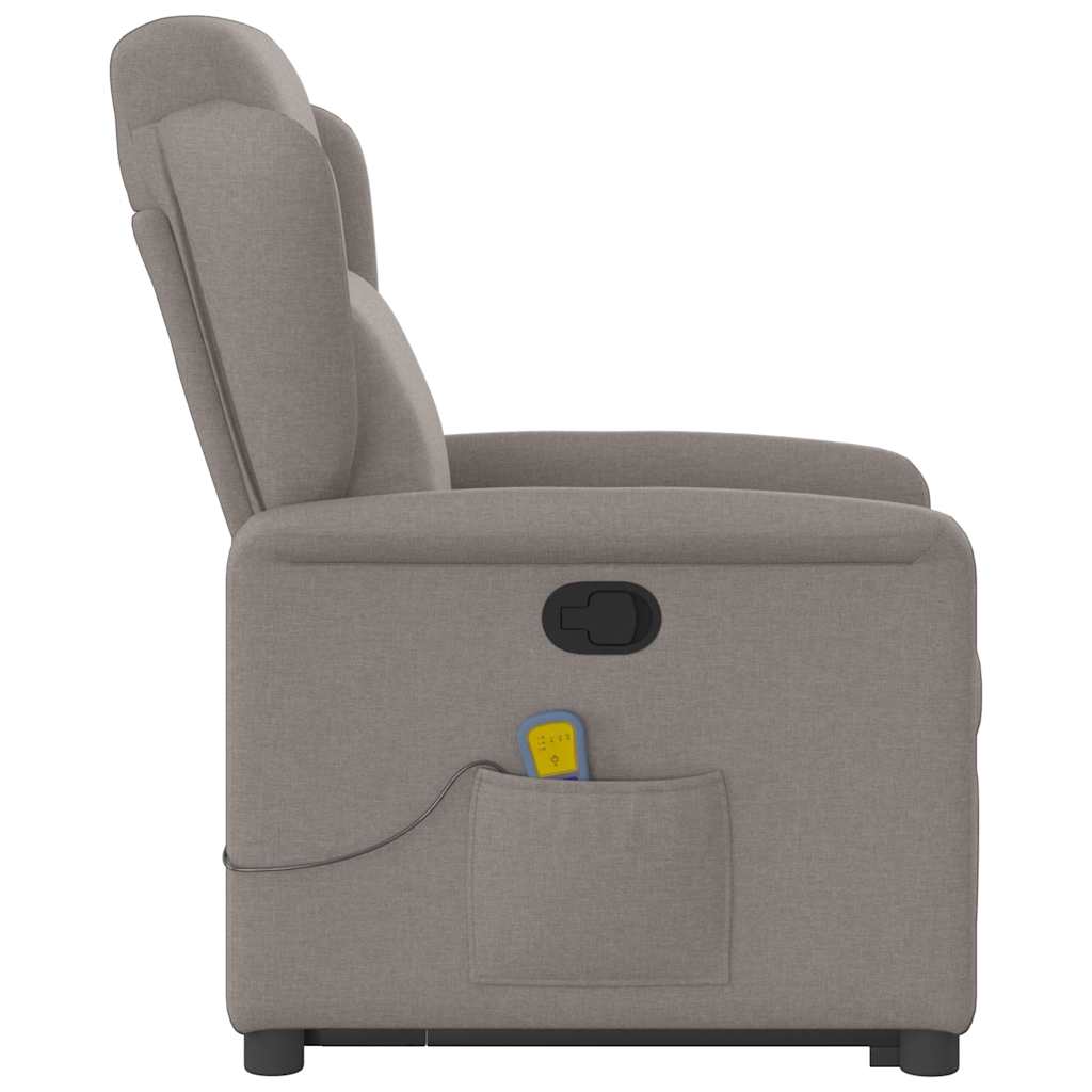 Fauteuil inclinable de massage Taupe Tissu
