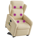 Fauteuil inclinable de massage Crème Tissu