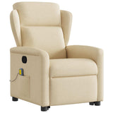 Fauteuil inclinable de massage Crème Tissu