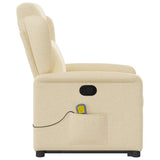 Fauteuil inclinable de massage Crème Tissu