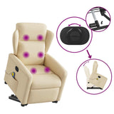 Fauteuil inclinable de massage Crème Tissu