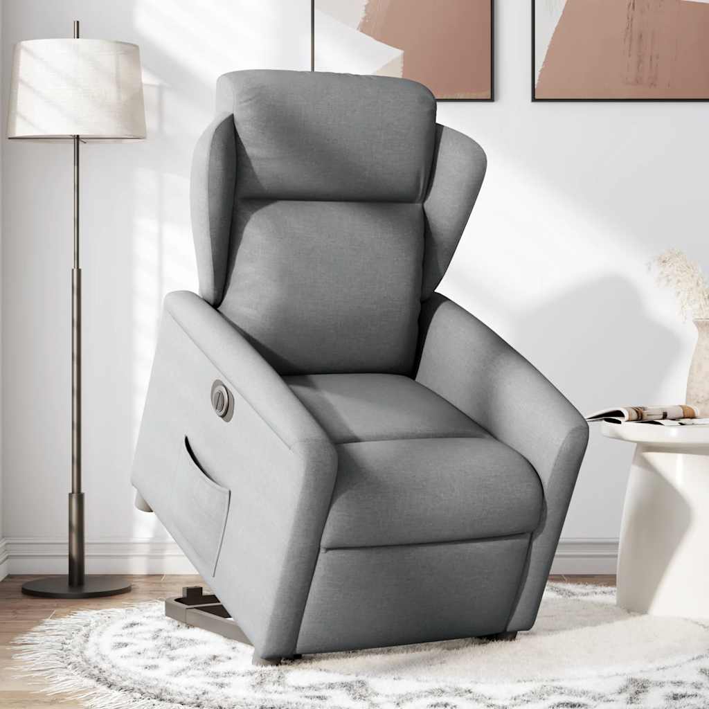 Fauteuil inclinable électrique gris clair tissu