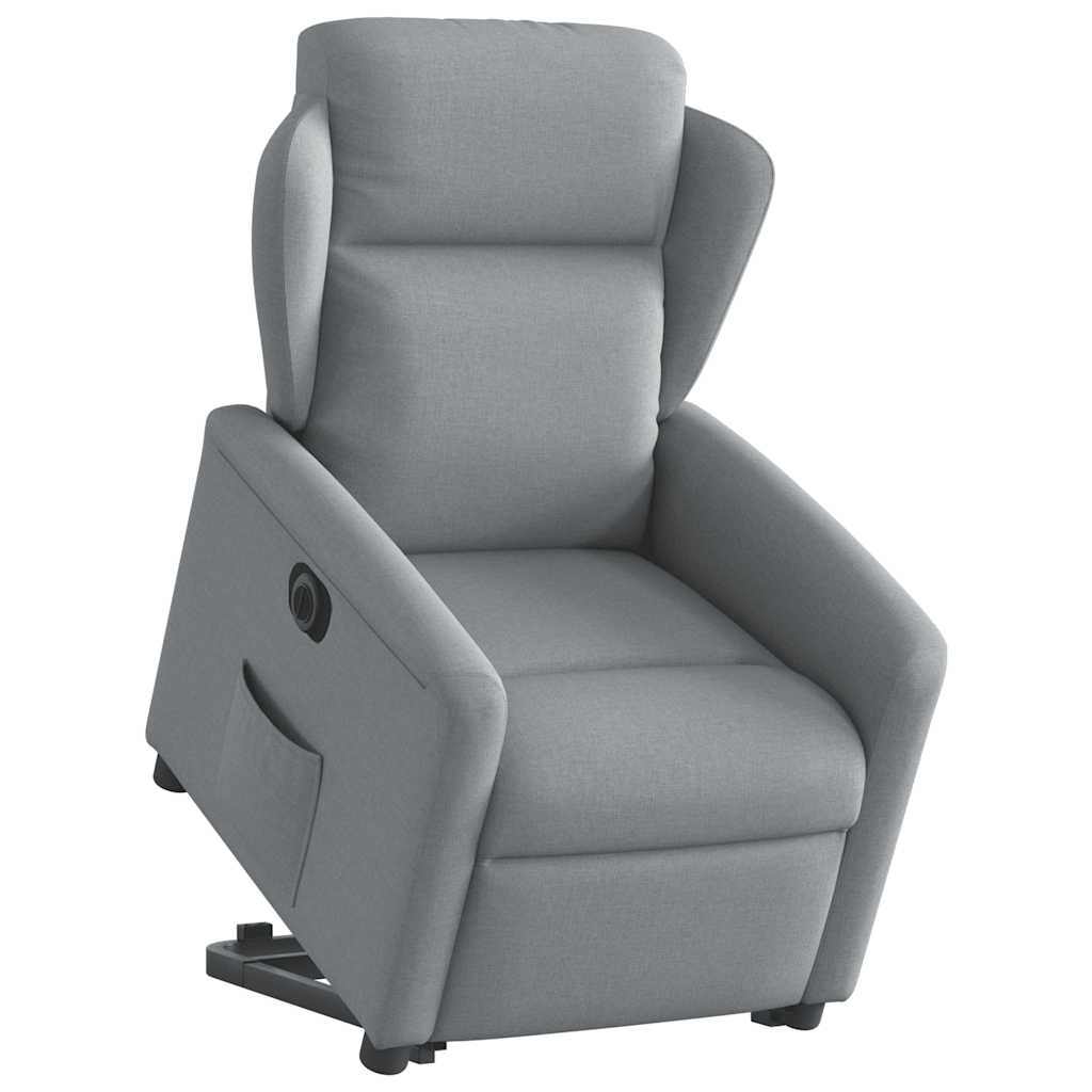 Fauteuil inclinable électrique gris clair tissu