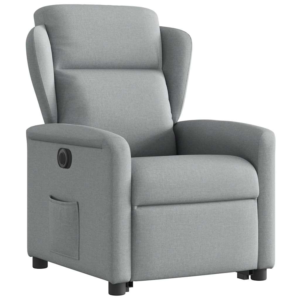 Fauteuil inclinable électrique gris clair tissu
