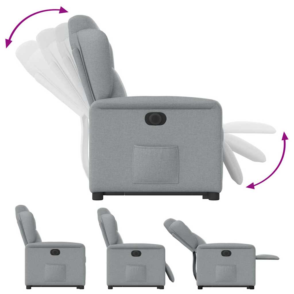 Fauteuil inclinable électrique gris clair tissu