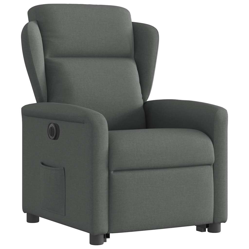 Fauteuil inclinable électrique gris foncé tissu