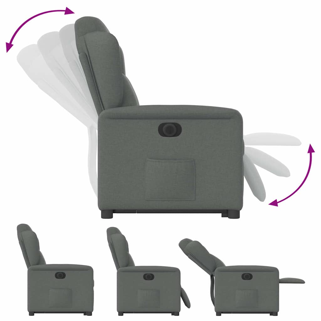 Fauteuil inclinable électrique gris foncé tissu