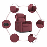Fauteuil inclinable électrique rouge bordeaux tissu
