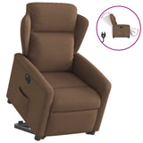 Fauteuil inclinable électrique marron tissu