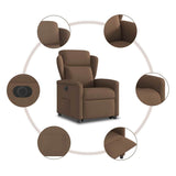 Fauteuil inclinable électrique marron tissu