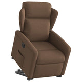 Fauteuil inclinable électrique marron tissu