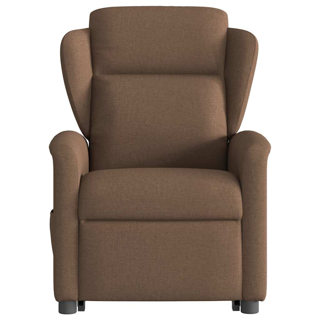 Fauteuil inclinable électrique marron tissu