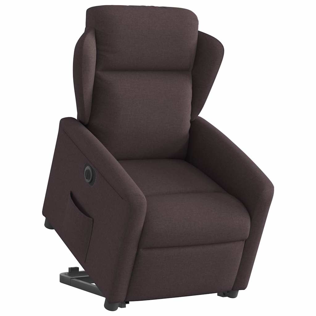 Fauteuil inclinable électrique marron foncé tissu