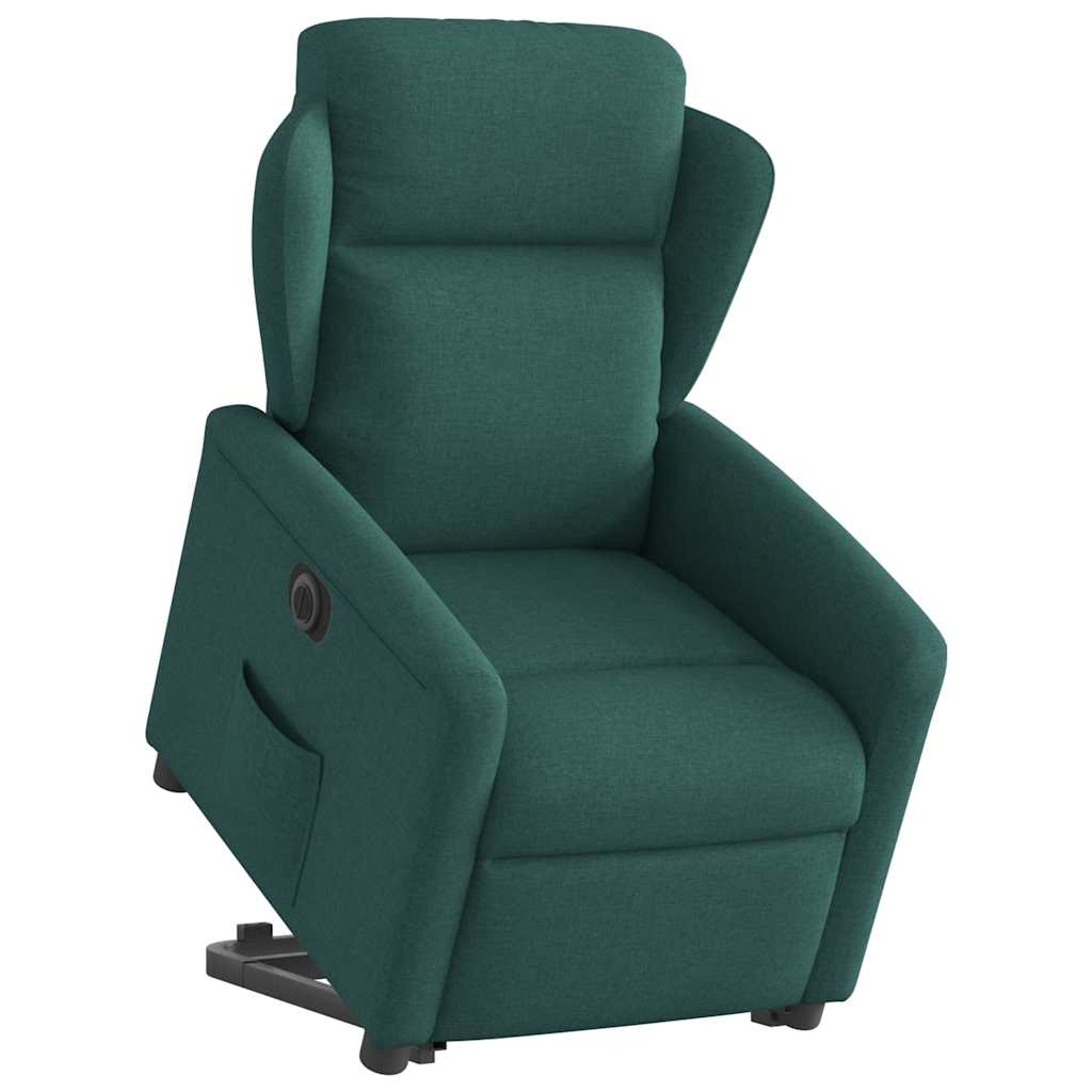 Fauteuil inclinable électrique vert foncé tissu