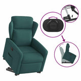 Fauteuil inclinable électrique vert foncé tissu