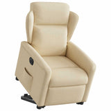 Fauteuil inclinable électrique crème tissu
