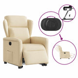 Fauteuil inclinable électrique crème tissu