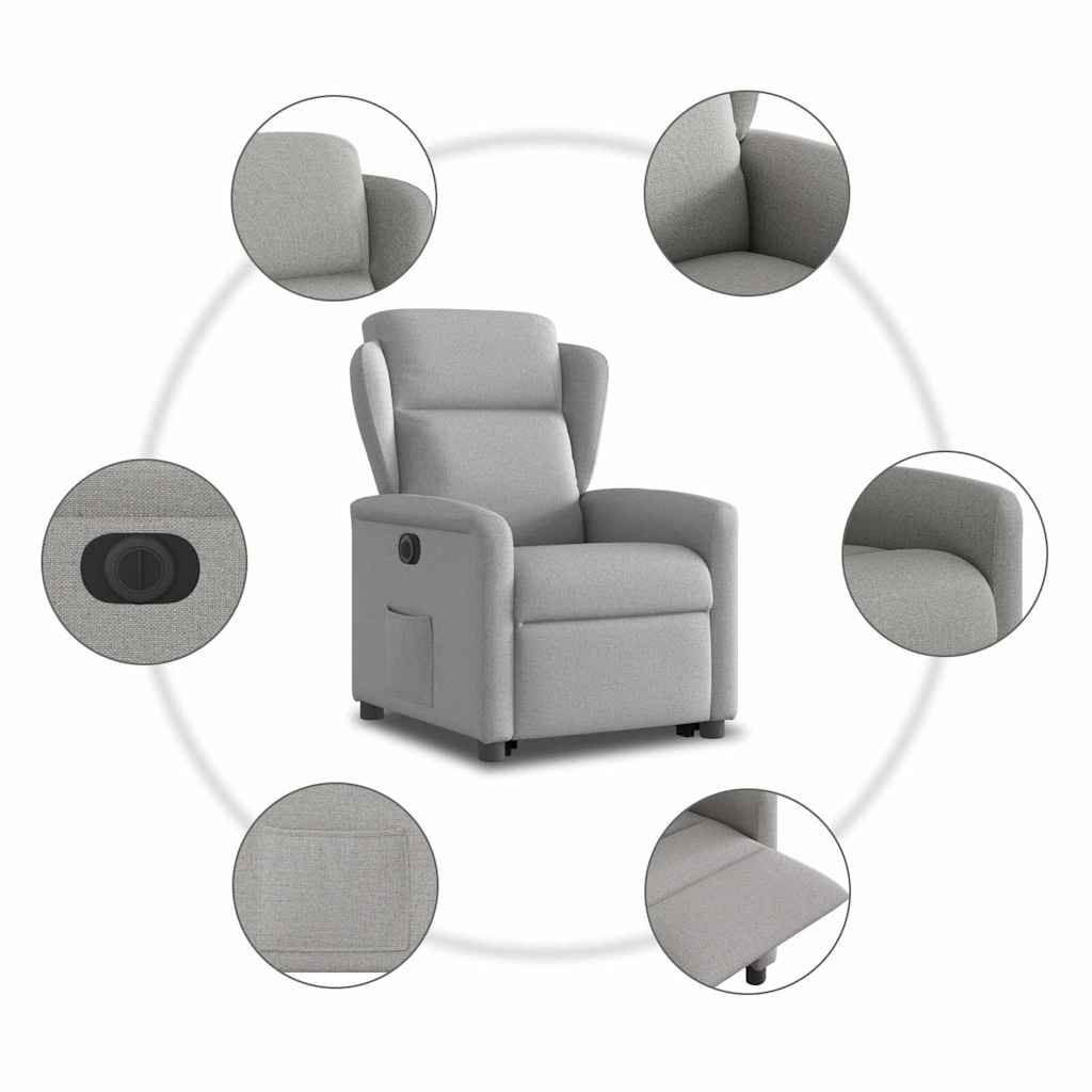 Fauteuil inclinable électrique gris nuage tissu