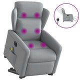 Fauteuil inclinable de massage électrique Gris clair Tissu