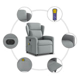 Fauteuil inclinable de massage électrique Gris clair Tissu