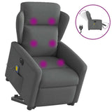 Fauteuil inclinable de massage électrique Gris foncé Tissu