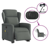 Fauteuil inclinable de massage électrique Gris foncé Tissu