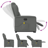 Fauteuil inclinable de massage électrique Gris foncé Tissu