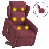 Fauteuil inclinable de massage électrique Rouge bordeaux Tissu