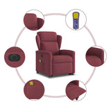 Fauteuil inclinable de massage électrique Rouge bordeaux Tissu