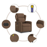 Fauteuil inclinable de massage électrique Marron Tissu
