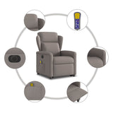 Fauteuil inclinable de massage électrique Taupe Tissu