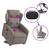 Fauteuil inclinable de massage électrique Taupe Tissu