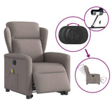 Fauteuil inclinable de massage électrique Taupe Tissu