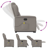 Fauteuil inclinable de massage électrique Taupe Tissu