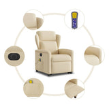 Fauteuil inclinable de massage électrique Crème Tissu