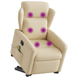 Fauteuil inclinable de massage électrique Crème Tissu